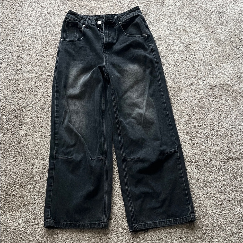 Women's Black Wide Leg Jeans - Size XS/0-2